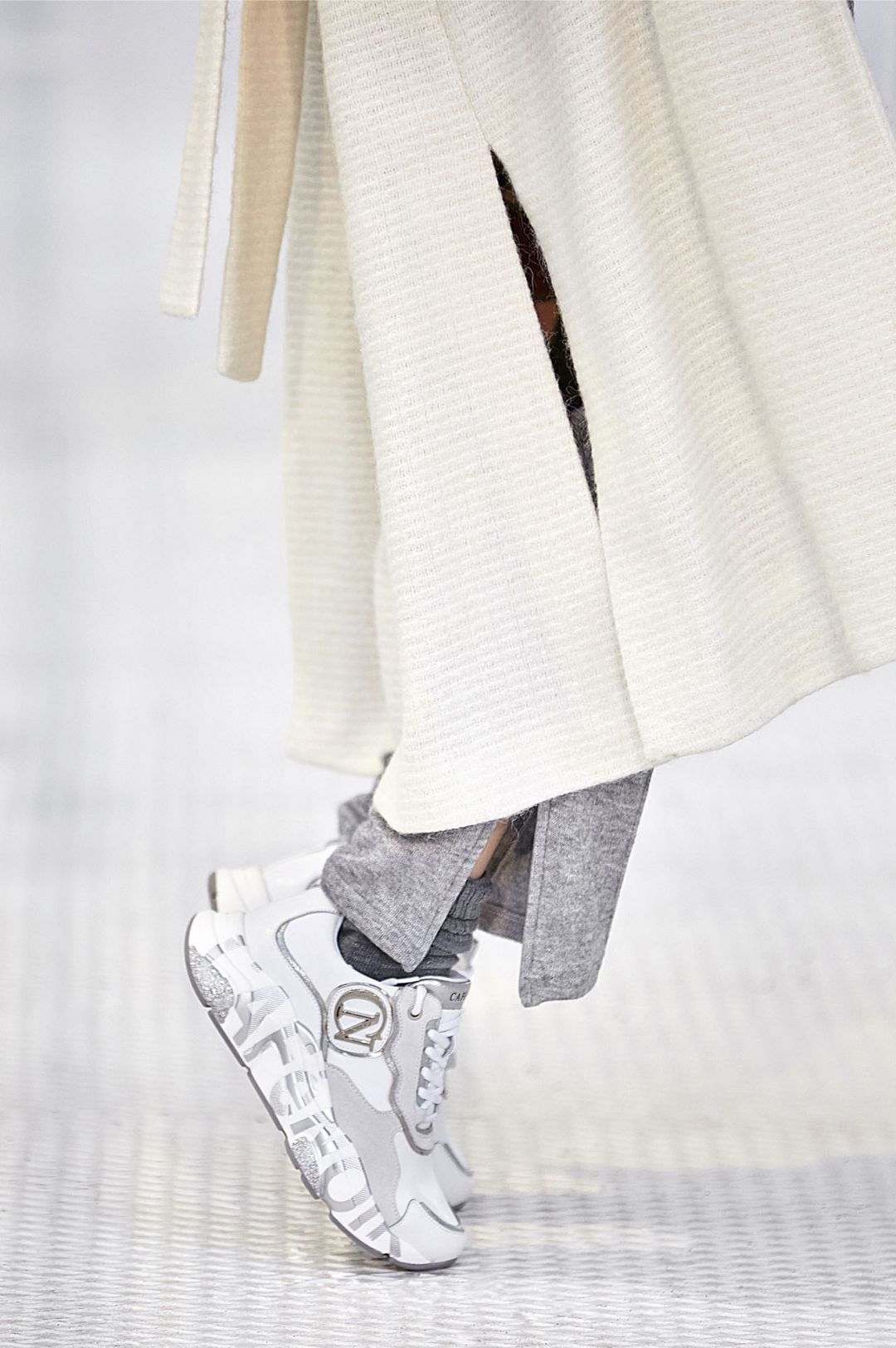 leather sneakers with cn monogram and sole with logo