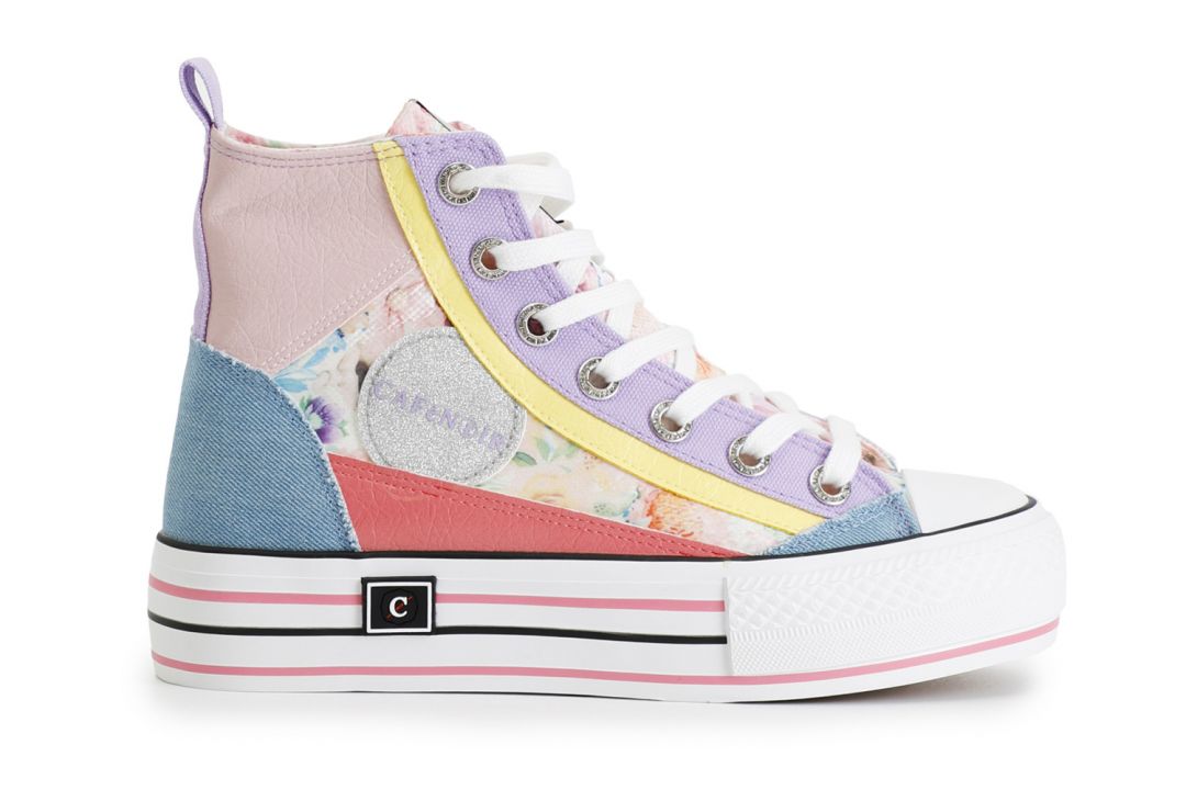 mid patchwork sneakers multicolor