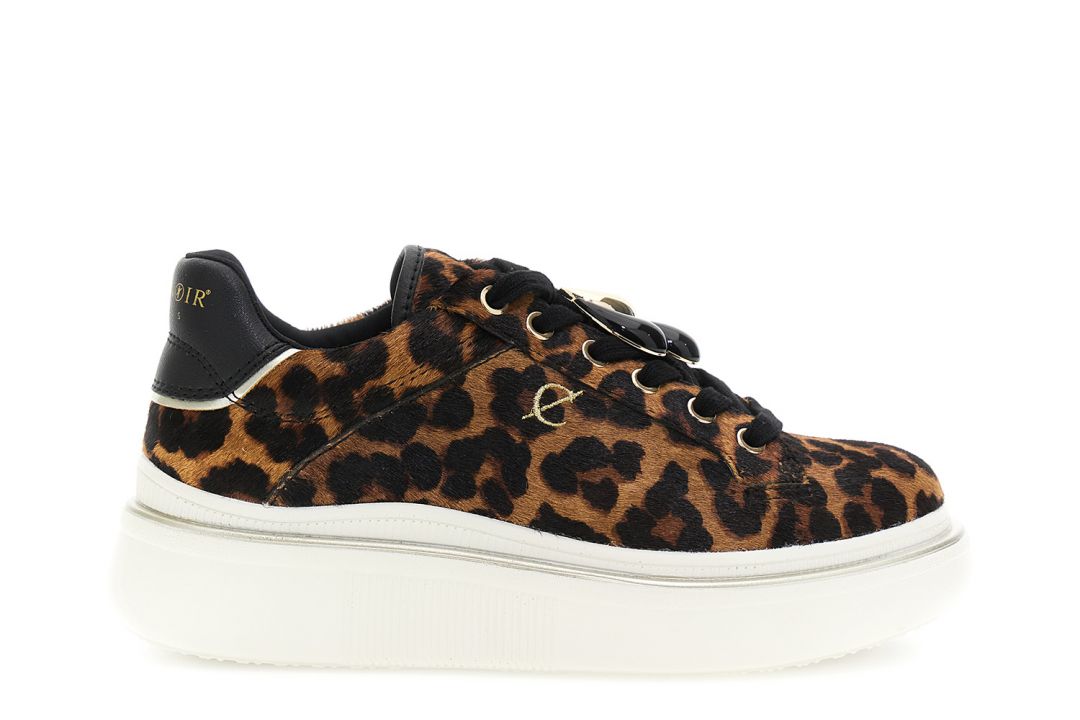 lace-up sneakers in pony-effect leather maculated