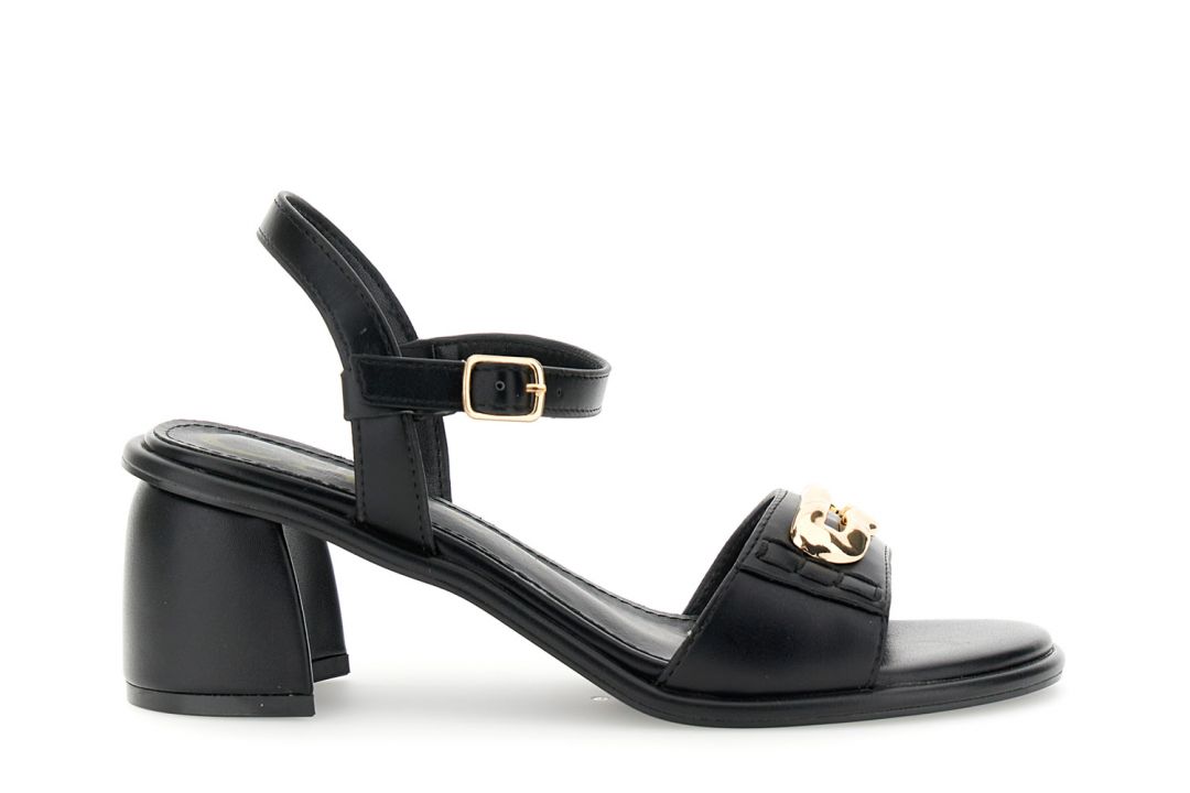 gilda leather-effect sandals with accessory black