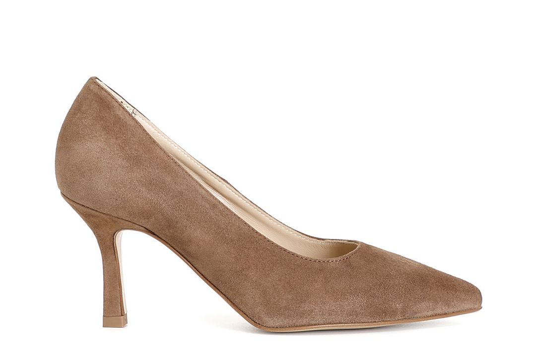 medium heeled suede court shoes