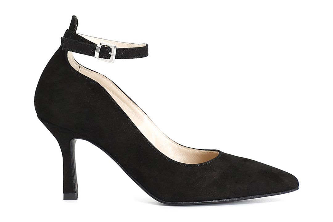 suede court shoes with ankle strings